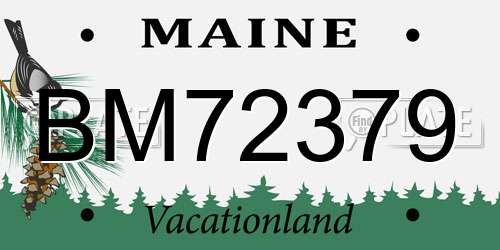 BM72379 Maine License Plate