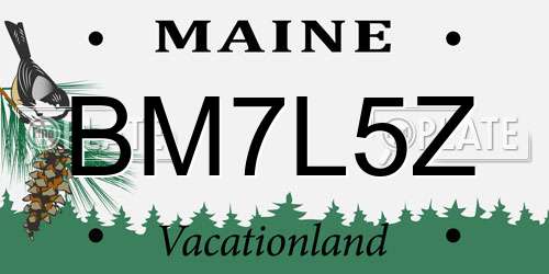 BM7L5Z Maine License Plate
