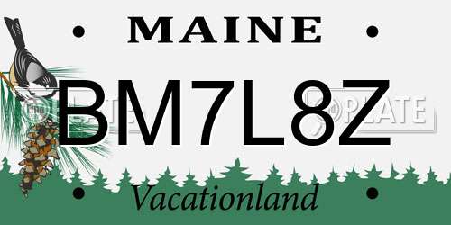 BM7L8Z Maine License Plate