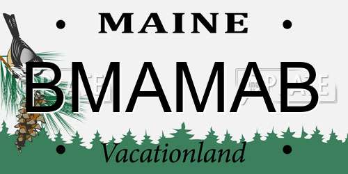 BMAMAB Maine License Plate