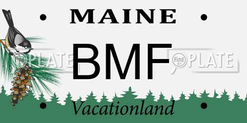BMF Maine License Plate