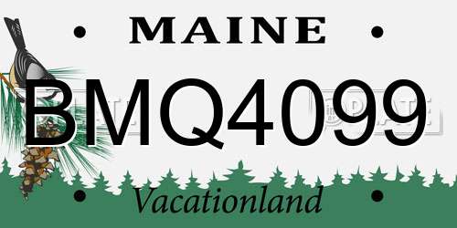 BMQ4099 Maine License Plate