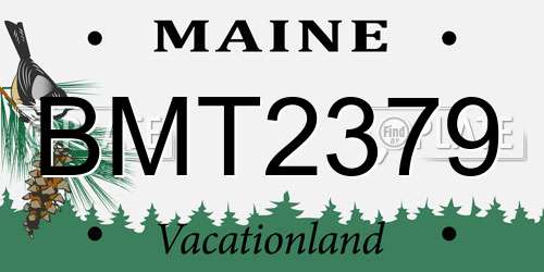 BMT2379 Maine License Plate