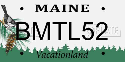 BMTL52 Maine License Plate