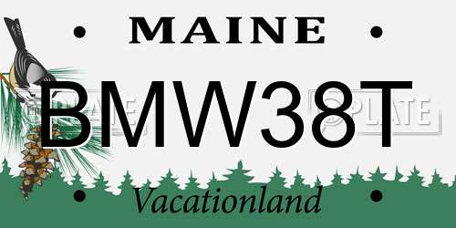 BMW38T Maine License Plate