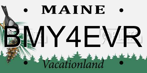 BMY4EVR Maine License Plate