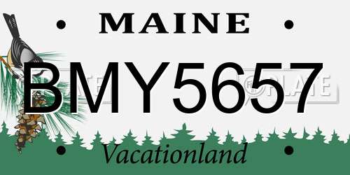 BMY5657 Maine License Plate