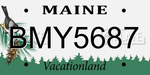 BMY5687 Maine License Plate