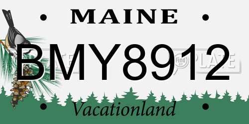 BMY8912 Maine License Plate