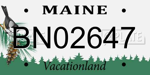 BN02647 Maine License Plate