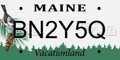 BN2Y5Q Maine License Plate