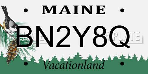BN2Y8Q Maine License Plate