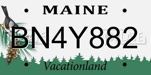 BN4Y882 Maine License Plate