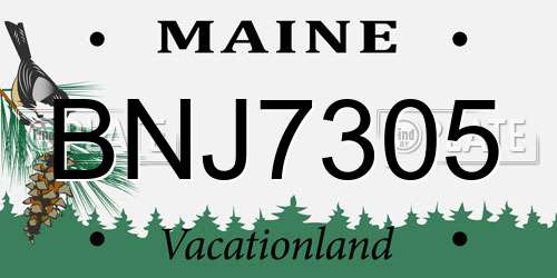 BNJ7305 Maine License Plate