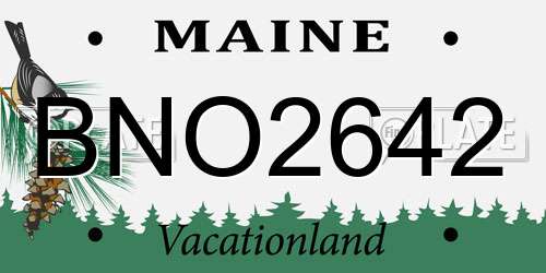 BNO2642 Maine License Plate