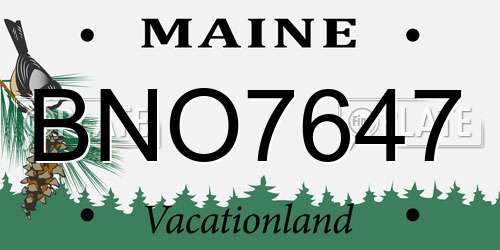 BNO7647 Maine License Plate