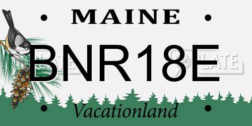 BNR18E Maine License Plate
