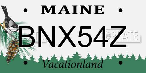BNX54Z Maine License Plate