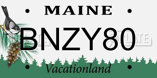 BNZY80 Maine License Plate