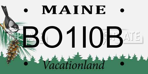 BO1I0B Maine License Plate