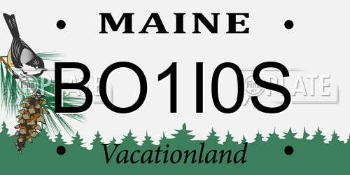 BO1I0S Maine License Plate