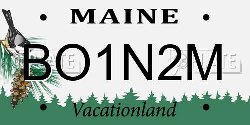 BO1N2M Maine License Plate
