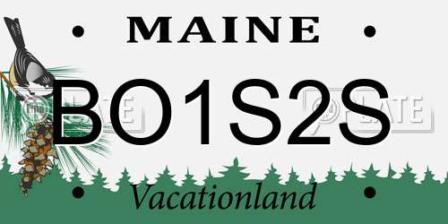 BO1S2S Maine License Plate