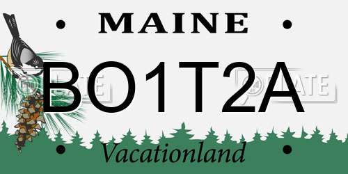 BO1T2A Maine License Plate