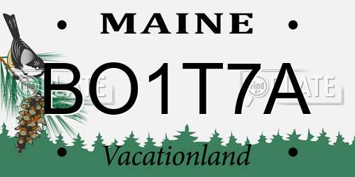 BO1T7A Maine License Plate