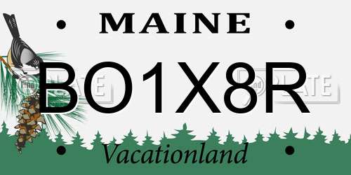 BO1X8R Maine License Plate
