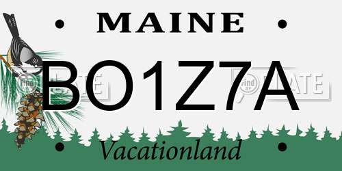 BO1Z7A Maine License Plate