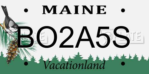 BO2A5S Maine License Plate