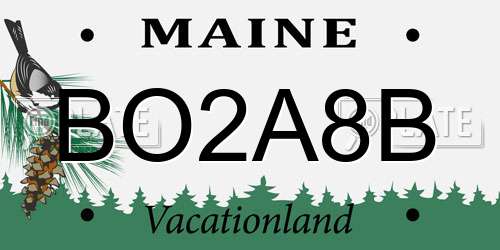BO2A8B Maine License Plate