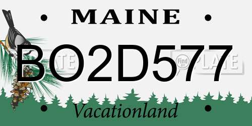 BO2D577 Maine License Plate