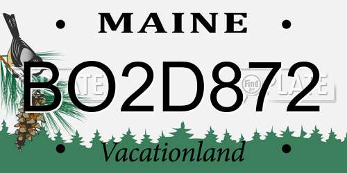 BO2D872 Maine License Plate