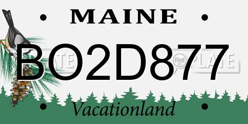 BO2D877 Maine License Plate