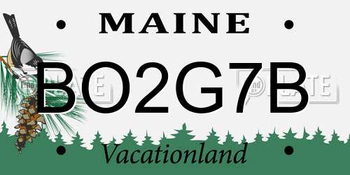 BO2G7B Maine License Plate