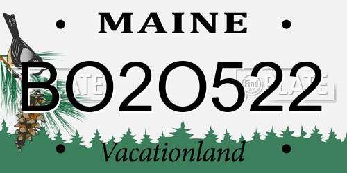 BO2O522 Maine License Plate