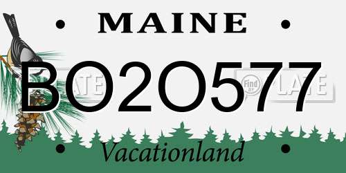 BO2O577 Maine License Plate