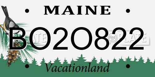 BO2O822 Maine License Plate