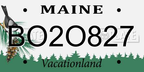 BO2O827 Maine License Plate