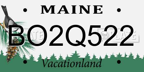 BO2Q522 Maine License Plate
