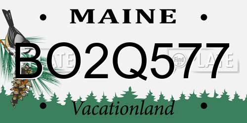 BO2Q577 Maine License Plate