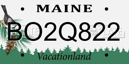 BO2Q822 Maine License Plate