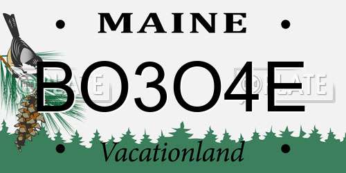BO3O4E Maine License Plate