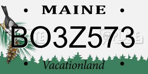 BO3Z573 Maine License Plate