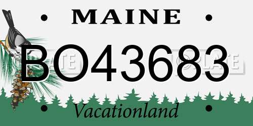 BO43683 Maine License Plate