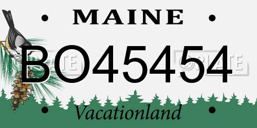 BO45454 Maine License Plate