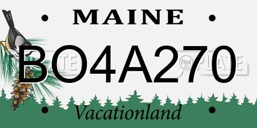 BO4A270 Maine License Plate