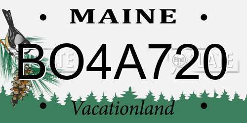 BO4A720 Maine License Plate